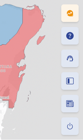 The Actions Panel is located at the bottom right side of the map. It’s a convenient control center for accessing
key functionalities within the Country Watch dashboard